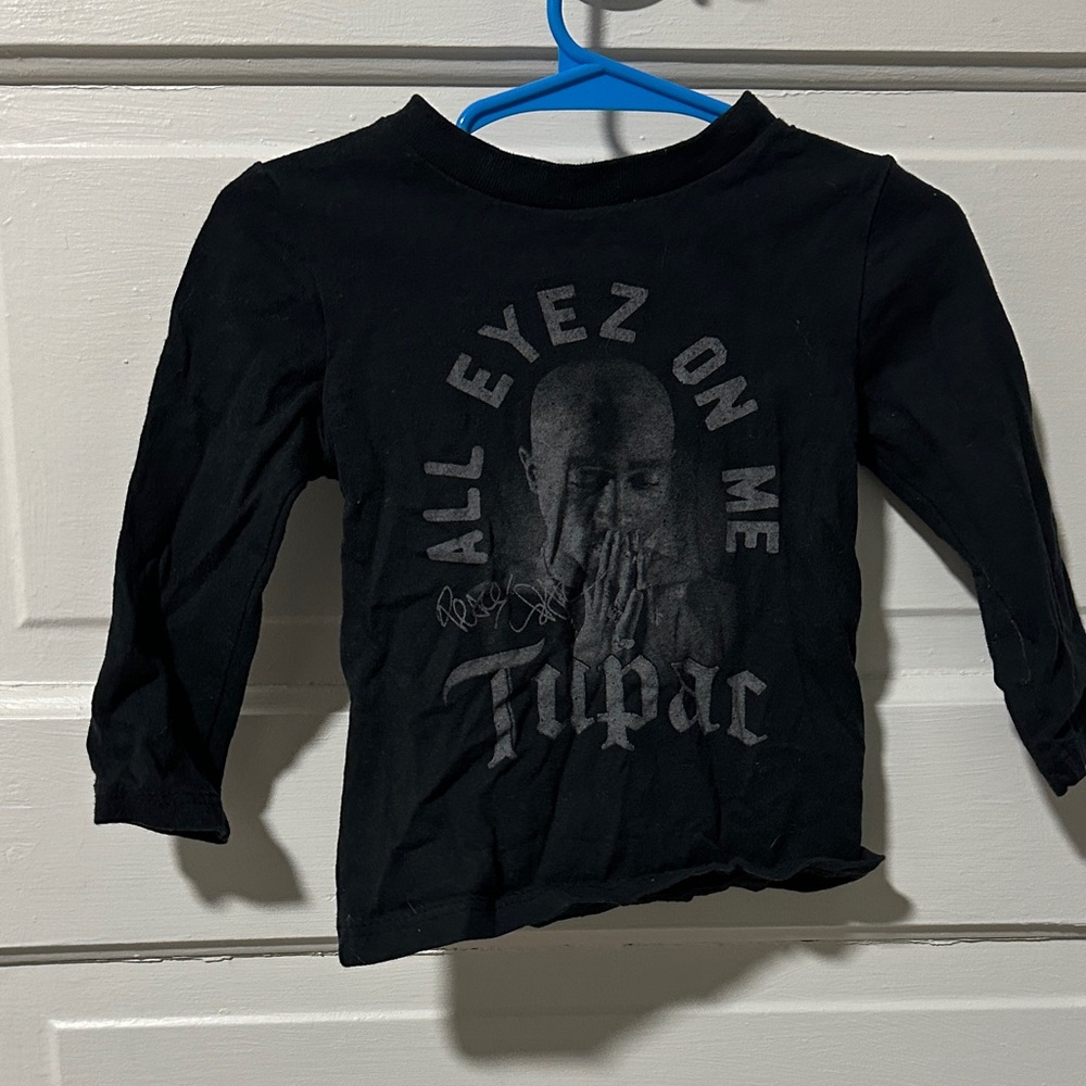 Tupac All Eyez On Me Kids Long Sleeve Tee - Black